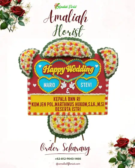 Papan Bunga Pernikahan Karanggan